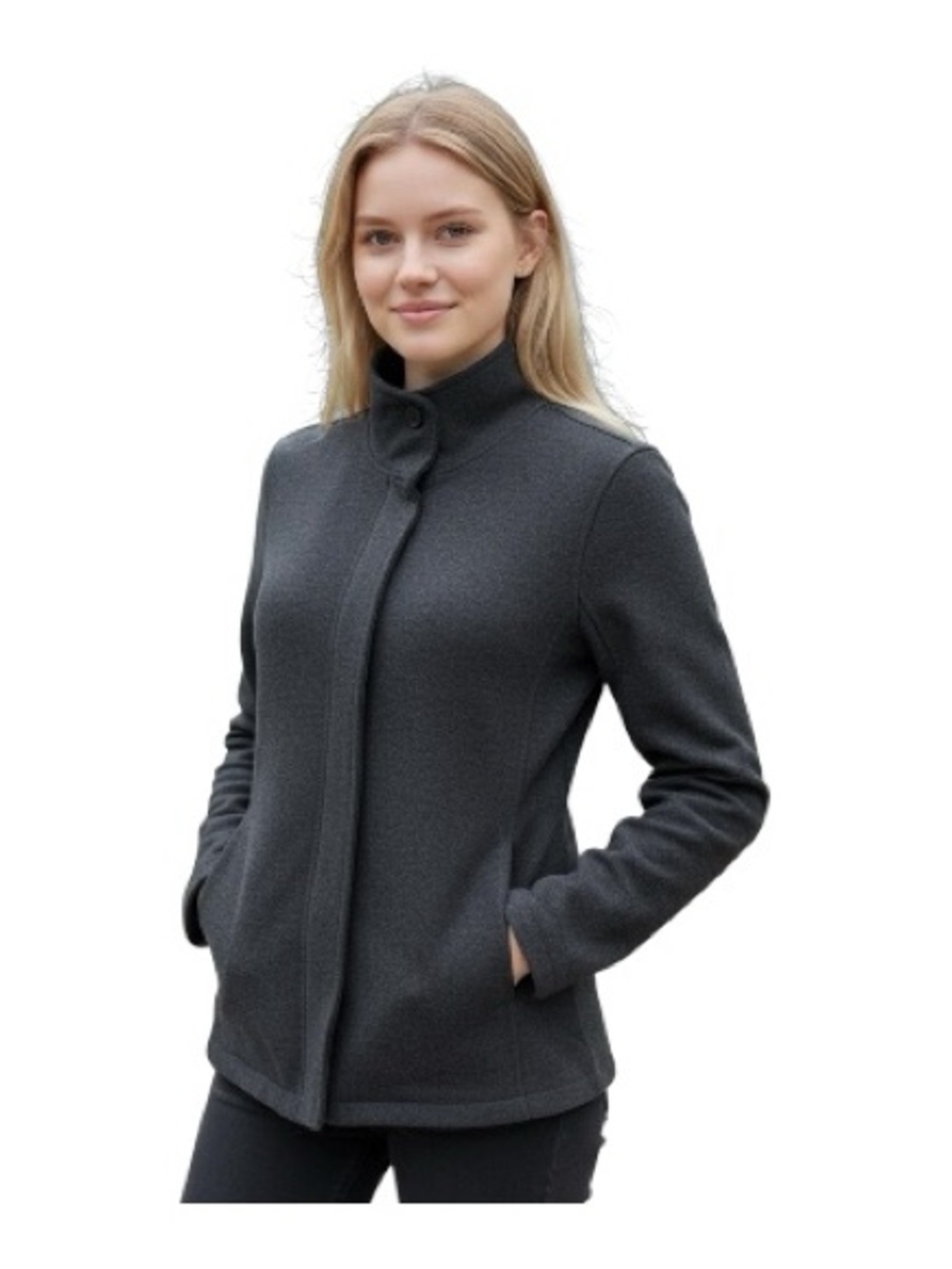 James Perse Charcoal Gray Stand-Collar Pea‎ Coat Contemporary Minimalist Medium